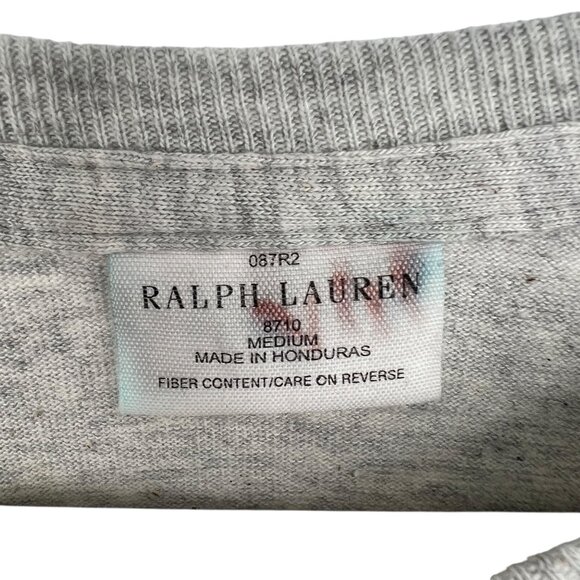 Ralph Lauren Polo Bear Ice Skates Skirt Flag Gray Sleep Shirt Size Medium NWT - Picture 7 of 10